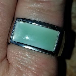 Lia Sophia jade silver tone sz 9 ring